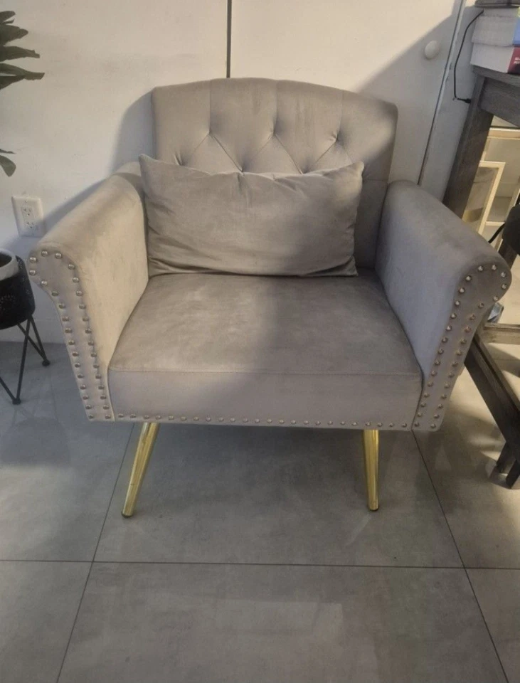 Sofá Butacas Sillones Silla De Sala Modernas Gris Muebles Para Dormitorio Cuarto Foto 1 de 1