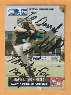 Bjorn Nittmo Montreal Machine AUTO Signed 1991 Pro Set Appalachian State - Image 1 of 2