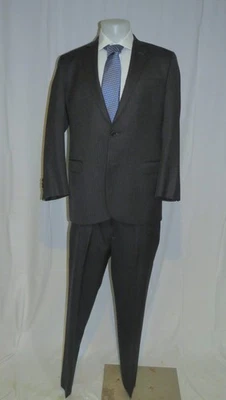Brooks Brothers 1818 Fitzgerald Saxxon USA Gray Herringbone Two Button Suit 44L - Image 1 of 4
