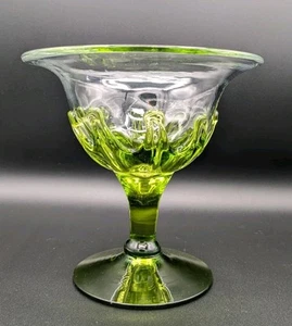 De Colección Blenko Joel Myers Diseño #7046 Compota Vidrio Verde Oliva Raro Variante 6" - Imagen 1 de 14