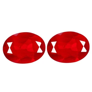 2.02 Ct IF [2Pcs Pair] Grand look Oval 9.3 x 6.7 MM Red 100% Natural Fire Opal - Picture 1 of 5