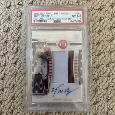 2022 Panini National Treasures Trey McBride Stars Stripes Rookie Patch Auto /25 - Image 1 of 2