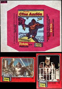 Super Rare KING KONG Empty Wrapper + 2 CARDS Stani VARIANT 1977 - Picture 1 of 2