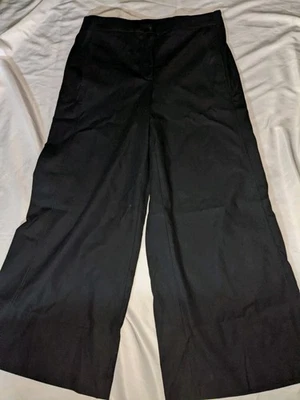 Брюки Ann Taylor The Marina 10T черные с высокой талией широкие штанины высокие брюки Ann Taylor - Изображение 1 из 4