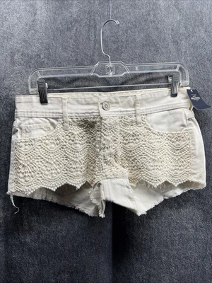 Pantalones cortos Hollister para mujer talla 3 crochet crema Foto 1 de 4