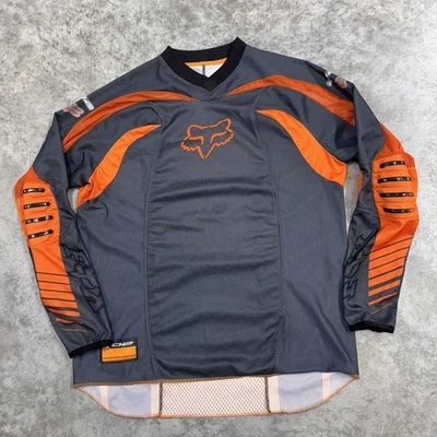 Fox Racing Shirt Mens Large Gray Orange Motocross Jersey MX Dirt Bike Offroad - Image 1 of 4