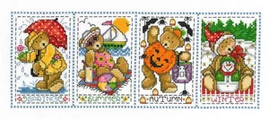 Seasonal Teddies Counted Cross Stitch Pattern by Joan Elliott #2684 - Picture 1 of 2