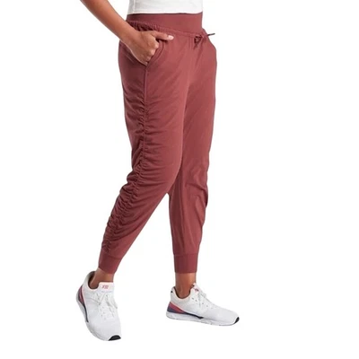 Pantalón Athleta Mujer Talla 2 Attitude Forrado Lateral Acanalado Jogger Rojo Arce Corto Foto 1 de 4