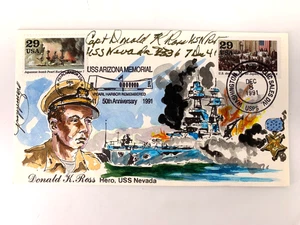 1991 50th Anniv First Day Cover WW II Pearl Harbor Donald Ross signed 21 of 50 - Bild 1 von 5