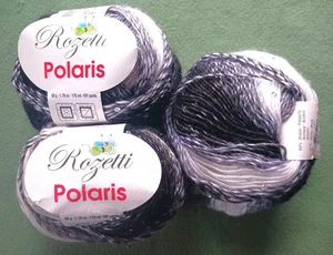 Rozetti Polaris DK Yarn 3 Balls Acrylic/Wool Blend ZENITH Black-White + Sequins - Picture 1 of 9
