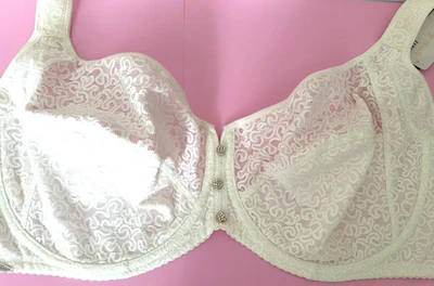 Sutiã Feminino Underwire Tamanho 40I Marfim Renda Conforto Minimizador Suporte Bronze - Imagem 1 de 4