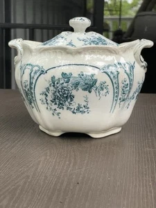 Wedgwood Etruria England Versailles Deckel & Schale. 6.5”x 5.5”. Türkis Blau/Gold - Bild 1 von 10