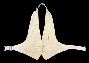 Boys Ivory Satin Tuxedo Vest - Size Large | Open Back | Adjustable | Formal - Picture 1 of 2