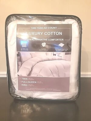 LUXURY KING COTTON DOWN ALTERNATIVE COMFORTER 1000TC FROM BLUE RIDGE In WHITE - Image 1 of 4