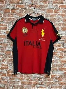 Polo Ralph Lauren Vintage Italy Italia RL Racing #4 Polo Shirt Size L - Picture 1 of 16