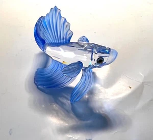 BLUE Swarovski SIAMESE FIGHTING BETA FISH: 7644 000 005; Item # 236 718. - Picture 1 of 7
