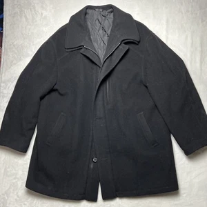 Lauren Ralph Lauren Mens Cashmere Wool Blend Black Quilted Jacket Coat Sz 48 R - Picture 1 of 13