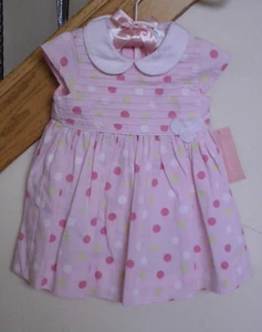 First Impressions 2-Piece  Dress set Pink Polka Dot - Picture 1 of 4
