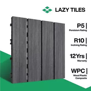 x9 WPC Wood Decking Tile - Indoor & Outdoor Interlocking Flooring Tile 300x300 - Picture 1 of 11