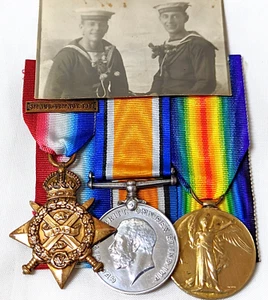 Sunk HMS Cornwallis WW1 1914 Royal Naval Division medals Waller Drake Battalion - Picture 1 of 11