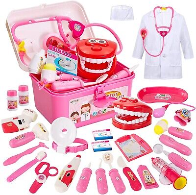 35PCS Kids Doctors Set Nurse Dentist Kit Dress Up Costumes Pretend Play Toys NEW • 12.99£