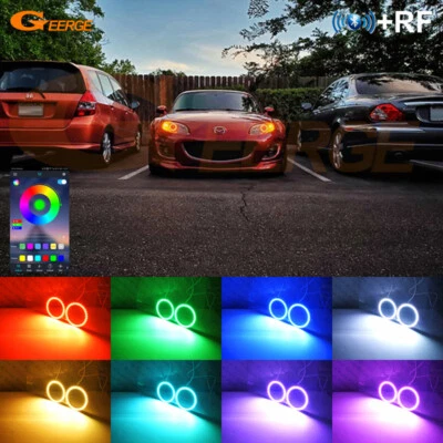 For Mazda Mx-5 Mx 5 Miata Roadster Multi Color RGB LED Angel Eyes Bluetooth APP - Image 1 of 4
