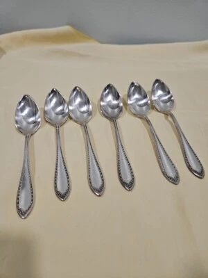 Community Plate 1910 Sheraton Pattern Spoons Oneida Silverplate Set of 6 Vintage - Image 1 of 4
