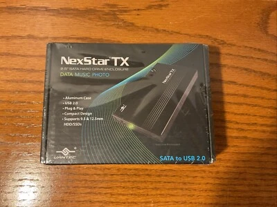 NEW Sealed Vantec NST-210S2-BK NexStar TX 2.5" Sata To USB Hard Drive Enclosure - Image 1 of 4