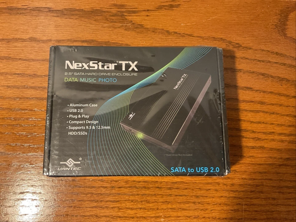 NEW Sealed Vantec NST-210S2-BK NexStar TX 2.5" Sata To USB Hard Drive Enclosure - Image 1 of 4