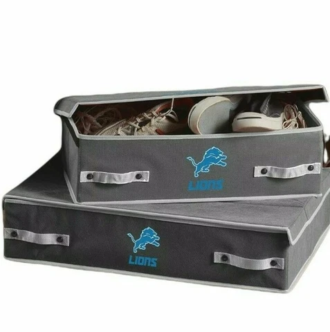Franklin Sports NFL Detroit Lions Under The Bed Storage Bins - One Large 26X18X6 Cover