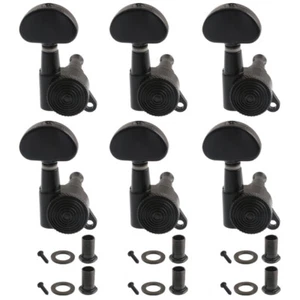 Sintonizadores de bloqueo de guitarra clavijas de afinación cabezales de máquina para acústico eléctrico negro 6R  - Imagen 1 de 6