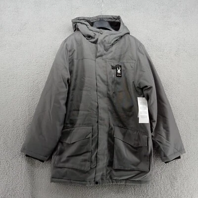 Abrigo Spyder Para Hombre Medio Polar Gris Parka Con Capucha Impermeable Forrado de Vellón HydroWeb Foto 1 de 4