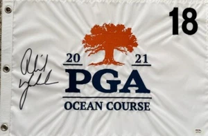 PHIL MICKELSON SIGNED 2021 PGA CHAMPIONSHIP OCEAN COURSE FLAG PSA/DNA COA - Picture 1 of 3