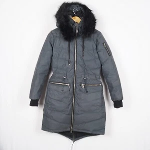 KHUJO LUANA Women's Hooded Parka Jacket Size S Insulated Grey Full Zip s10266 - Picture 1 of 7