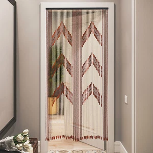 Vintage Bamboo 52 Strands Curtain Beads Window Door Shoji Room Divider Doorway - Picture 1 of 12