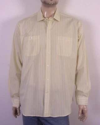vintage EUC Neiman Marcus Yellow Blue Striped BD Dress Shirt SZ XL - Image 1 of 4