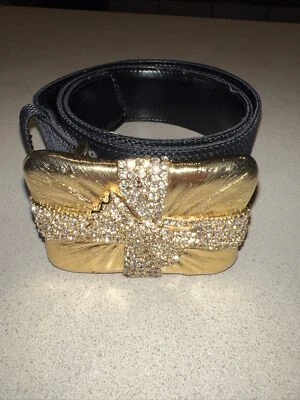 Cinturón Carlisle vintage dorado y negro para mujer. Talla S Foto 1 de 4