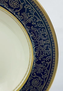 Gorham Fine China Lorenzo de Medici Cobalt & Gold ~ RIM SOUP BOWLS ~ MULTIPLES - Picture 1 of 8