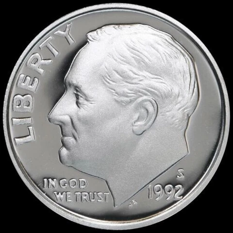 1993 S Roosevelt Silver Dime Deep Cameo Proof - AN UNTOUCHED COIN Cover