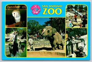 Postal Multivista San Antonio Zoológico Texas San Antonio Sociedad Zoológica Elefante - Imagen 1 de 2