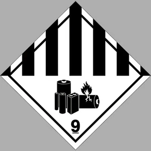 4" LITHIUM BATTERIES Decal DOT Transportation Hazard Sticker Warning Label OSHA - Picture 1 of 2