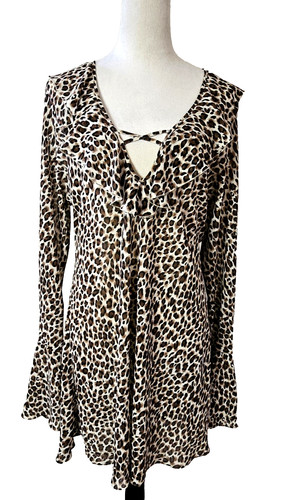 UNDERCOVER Abito vintage Victoria Secret leopardato Xlarge Y2k volant festa trasparente Bratz Boho