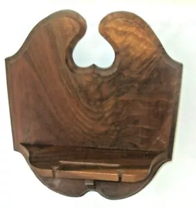 Vintage Wandregal aus Nussbaumholz mit Teller & Löffelablage - Bild 1 von 2
