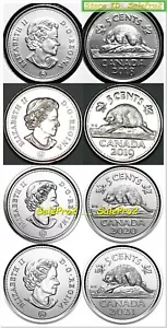 4x KANADA 2018 2019 2020 2021 KANADISCHER BIER NICKEL QUEEN II 5 CENT MÜNZSET - Bild 1 von 2