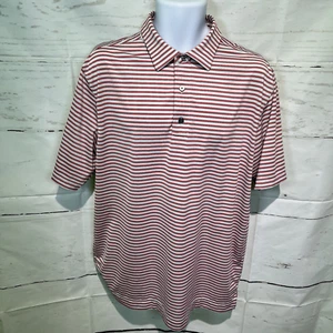 FootJoy Performance Golf Shirt Men's L Red White Stripes Polo Style - Bild 1 von 11