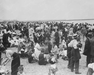 Coney Island Crowded Beach Scene 1900s 8x10 Reprint Of Old Photo - Picture 1 of 1