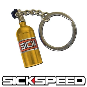 SICKSPEED NITROUS BOTTLE NOS KEYCHAIN METAL KEY RING/CHAIN FOB G01 GOLD - Picture 1 of 1