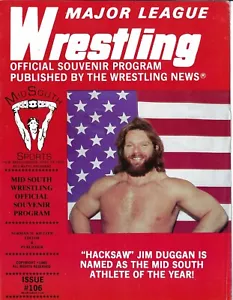 Major League Wrestling Program #106 Mid South Hacksaw Jim Duggan, Ted DiBiase - Picture 1 of 3