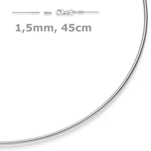 1,5mm Collar Omega-Maduro Cadena Omega Collar 750 Oro Blanco 45cm Destornillable - Imagen 1 de 4