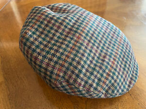 CHRISTYS' LONDON Wool Tweed Cap Size L. Soft and satin lined. Made in England.